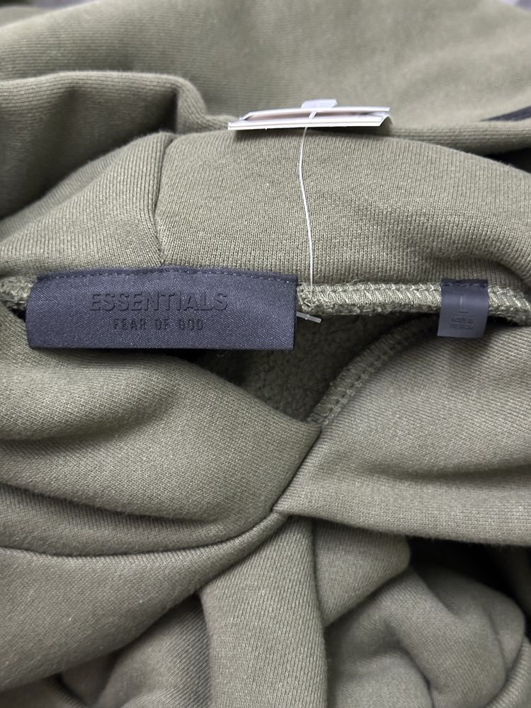Fear of God Essentials Fleece Hoodie 'Military' (FW24)