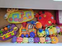 Duży zestaw zabawki Lamaze Chicco pianinko pociąg gąsieniczka