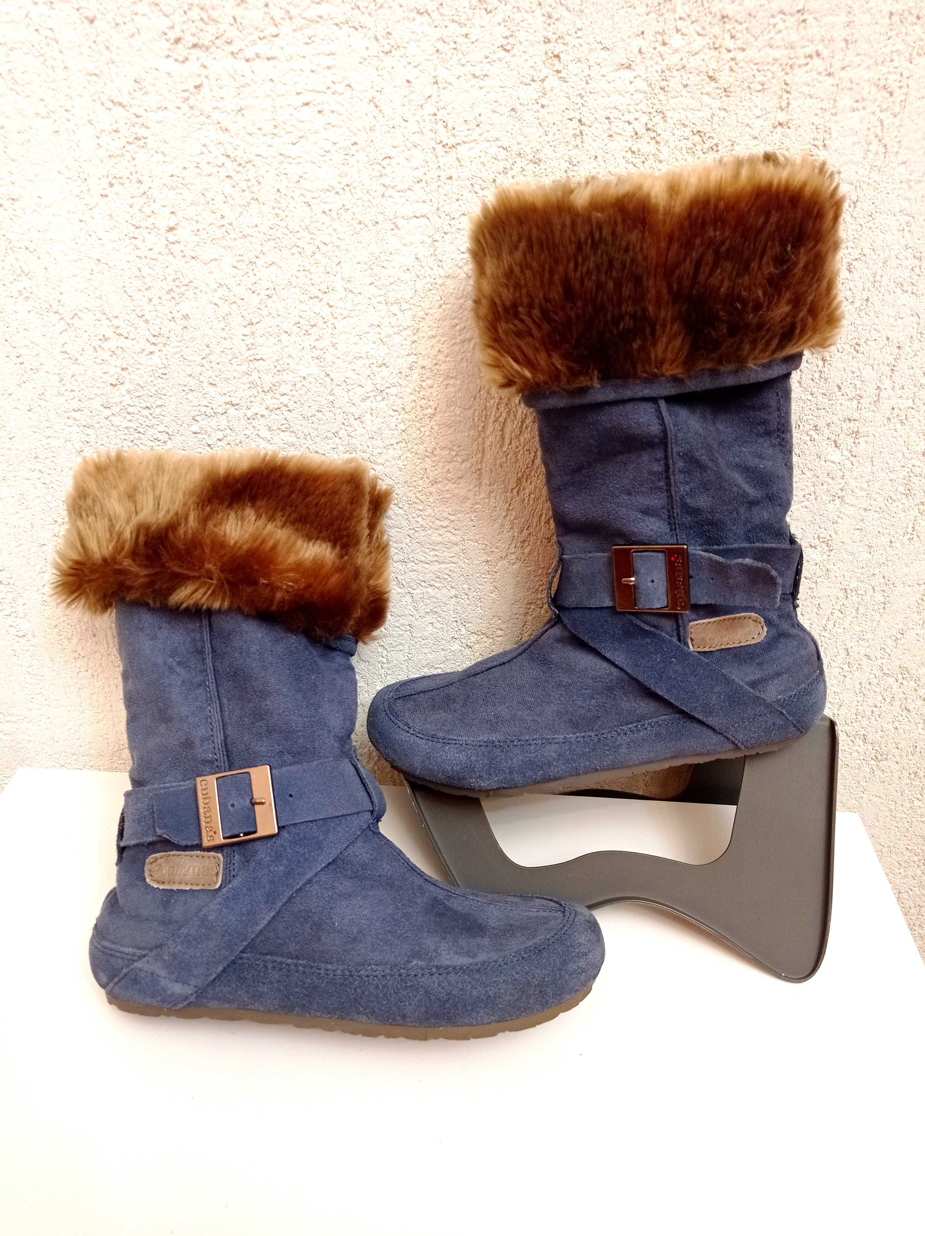 CUBANAS buty zimowe 37 damskie NOWE Kozaki botki Śniegowce Skóra ocpl
