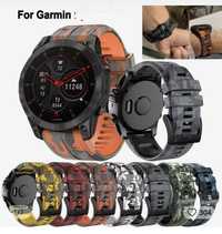 Garmin Fenix 7X 6  paski silikonowe 26mm, etui silikonowe zatyczka gra