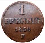 1 pfennig 1859 F Saxony-Albertine