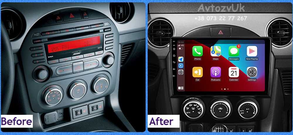 Магнитола MX-5 MX5 MX 5 MAZDA 2 CX-3 CX3 CX 3 2 din CarPlay Android 14