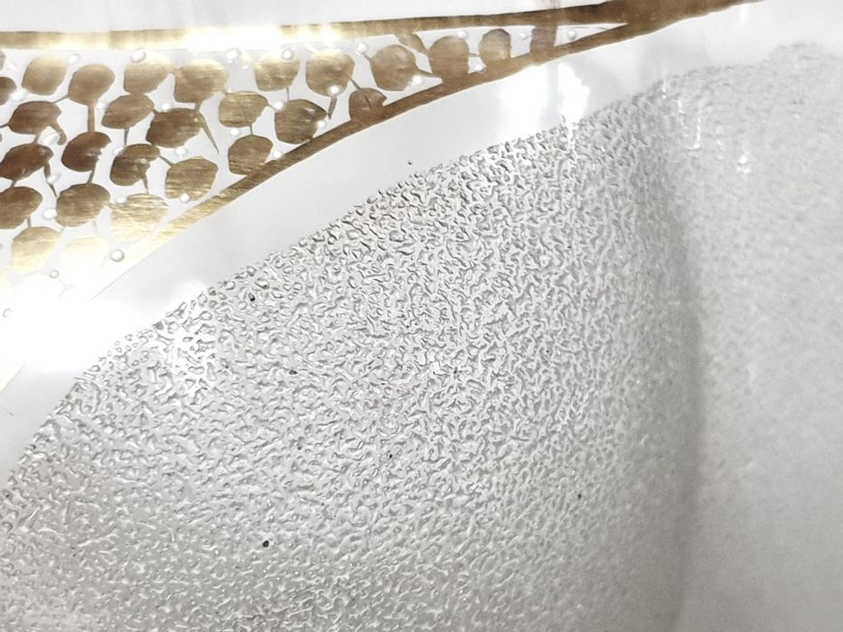 Magnífica rara antiga floreira em vidro dourado à mão