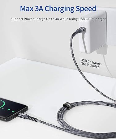 Kabel USB C-USB C 2m do ładowarki pleciony 2 szt