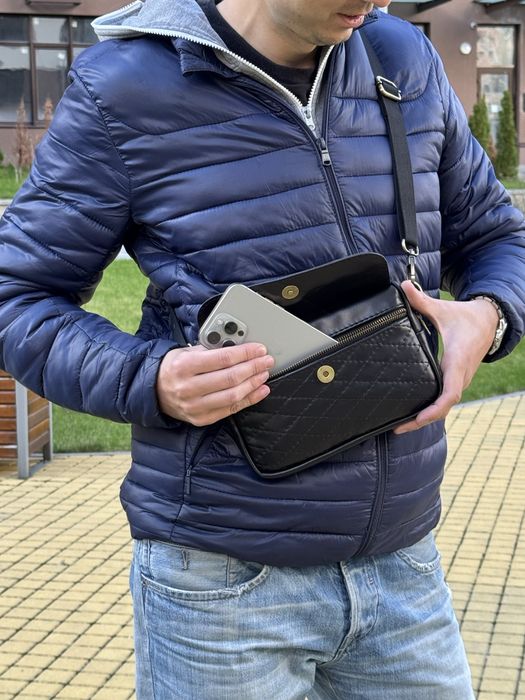 РОЗПРОДАЖ Сумка шкіряна чоловіча бананка кожаная сумка через плечо