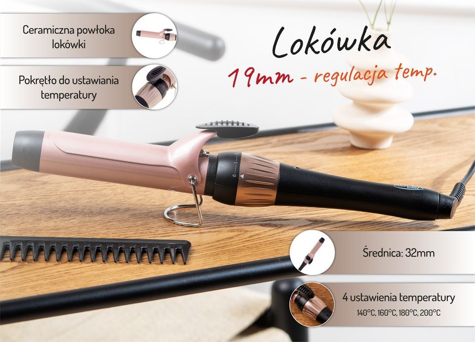 Lokówka Adler AD2118 32mm ceramiczna z regulacją temperatury