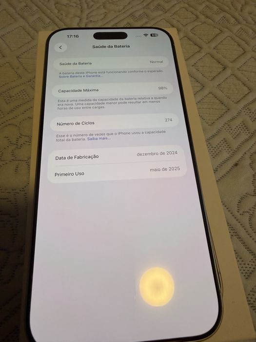 Iphone 16 Pro Max 256Gb, branco - com fatura e garantia.