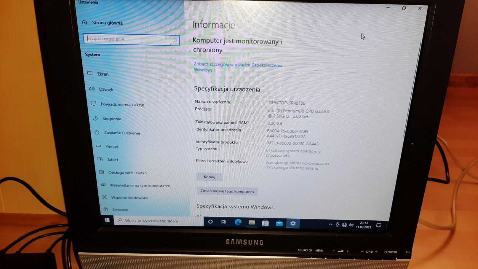 Lenovo M73 Tiny - Pentium 2,6 GHz - 8GB - 140GB SSD Klawiatura Mysz