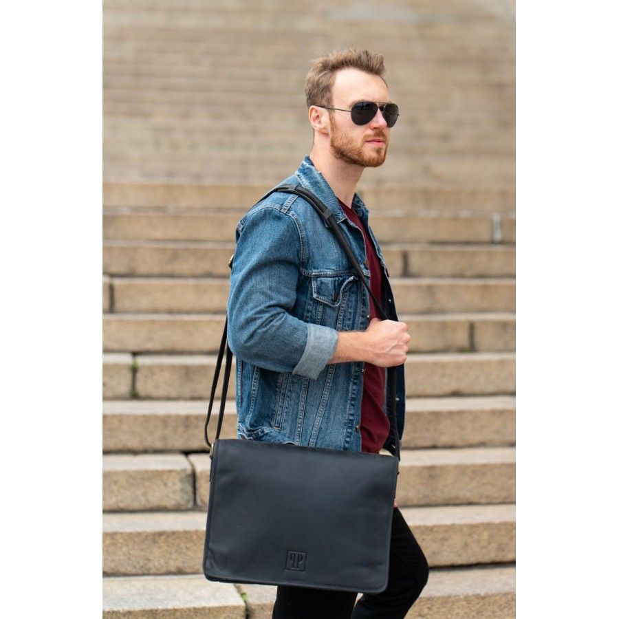 torba męska na ramię vintage paolo peruzzi t-06-bl