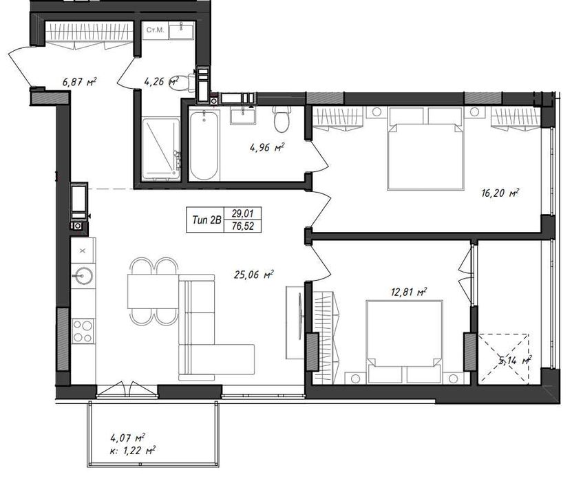 Продаж двокімнатної квартири ЖК For Life