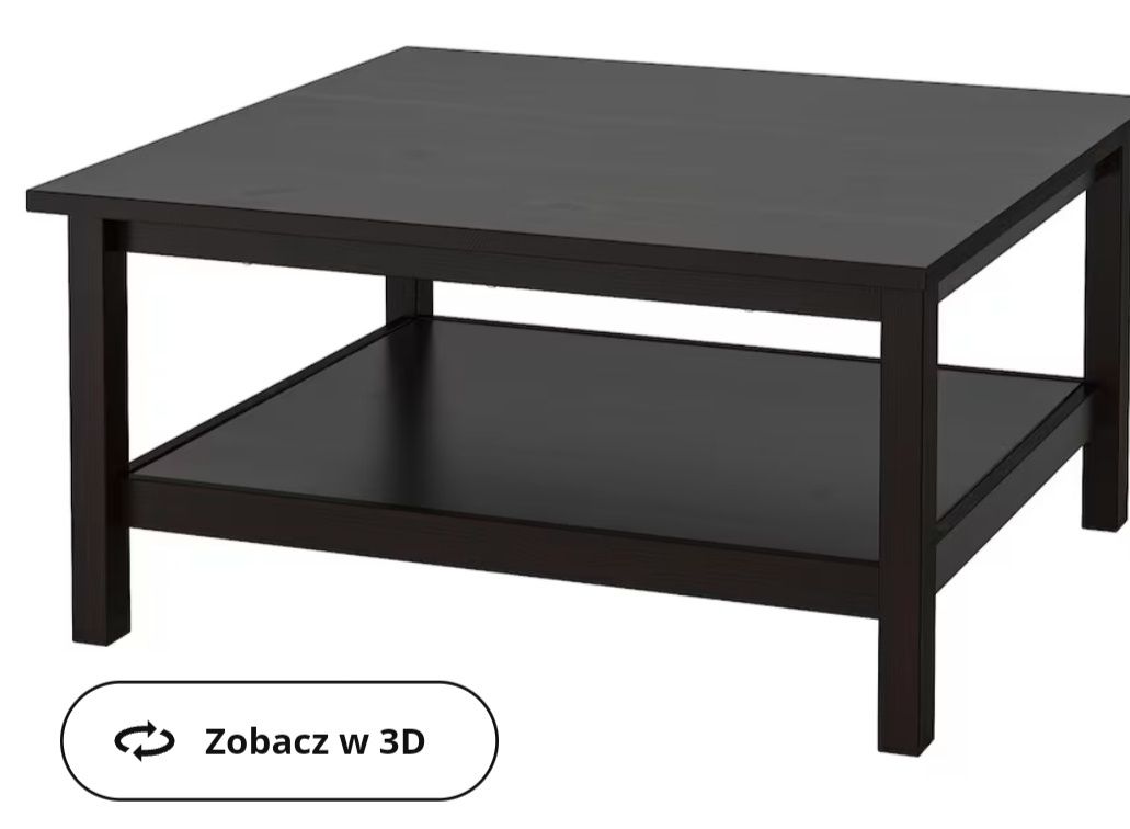 Stolik kawowy Hemnes Ikea czarny 90x90 cm