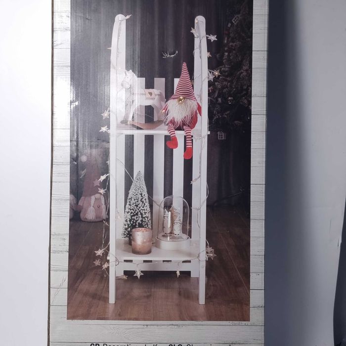 Kwietnik Półka drewniana biała sanki półka na kwiatki 34x100cm