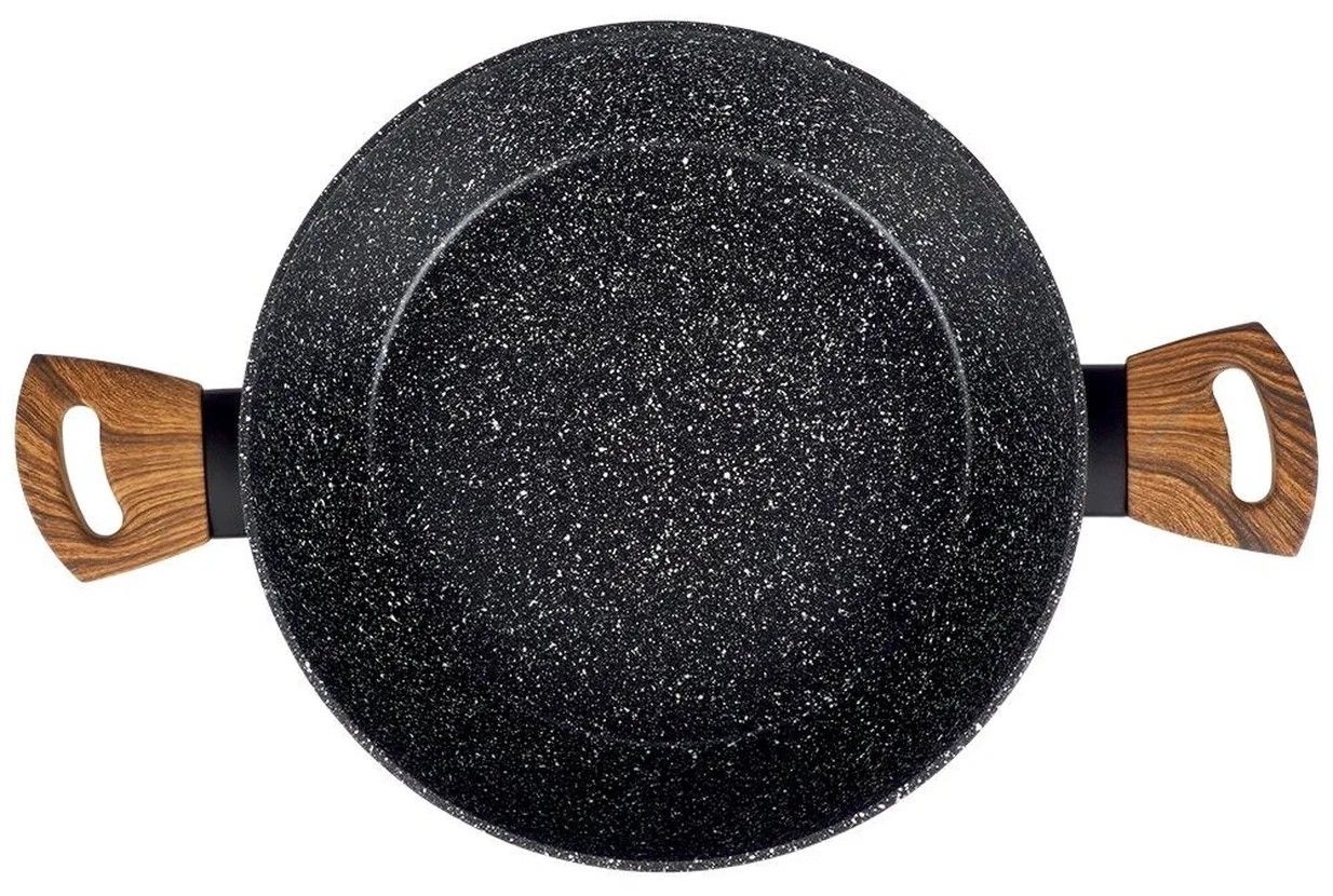 Patelnia Granitowa Z Pokrywką Do Smażenia Duszenia Niski Rondel 28 cm