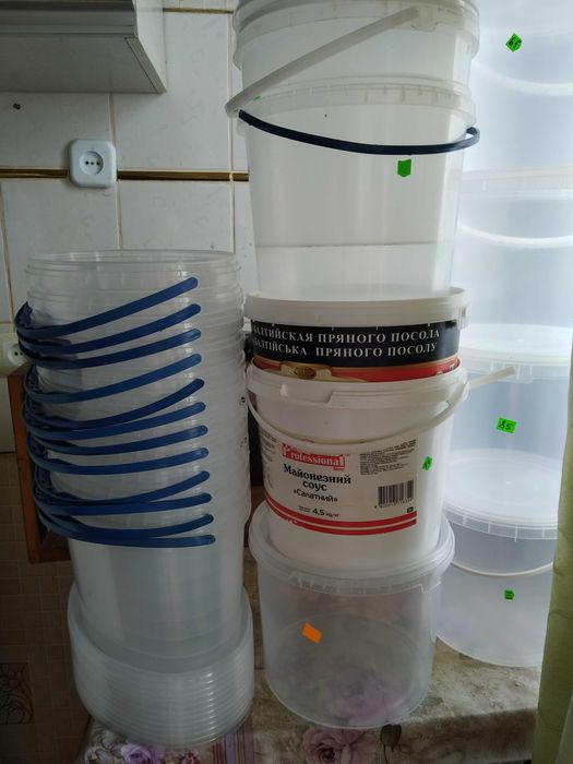 Ведра пищевые пластиковые