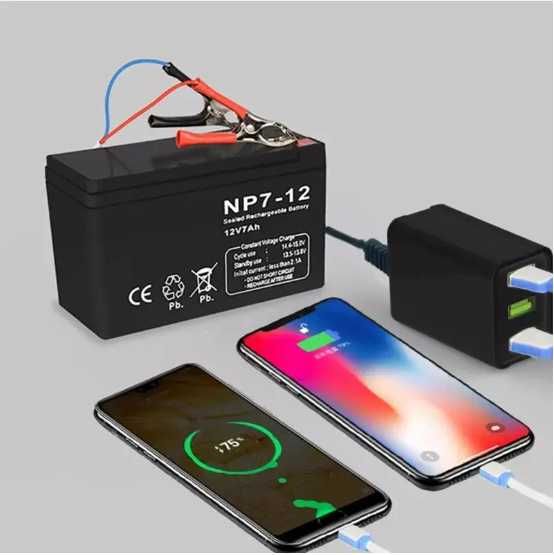 Зарядний пристрій HANZE від АКБ 12 В на 3 USB з QC3.0