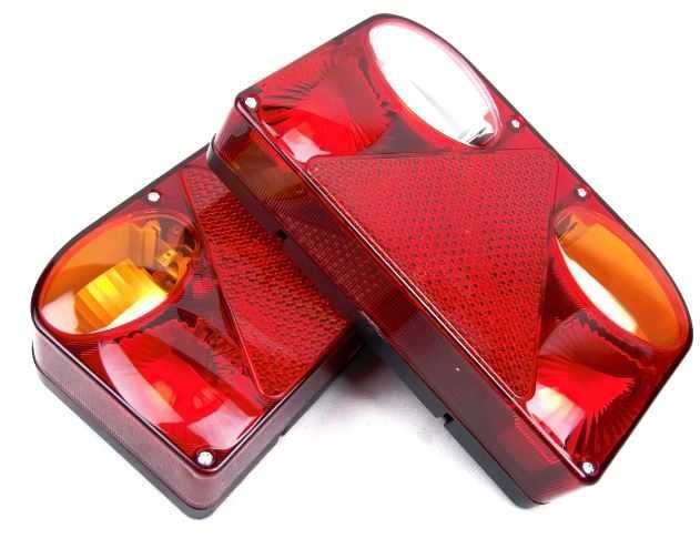 Lampy tylne do przyczepy lawety + wiązka instalacja 12m 13PIN