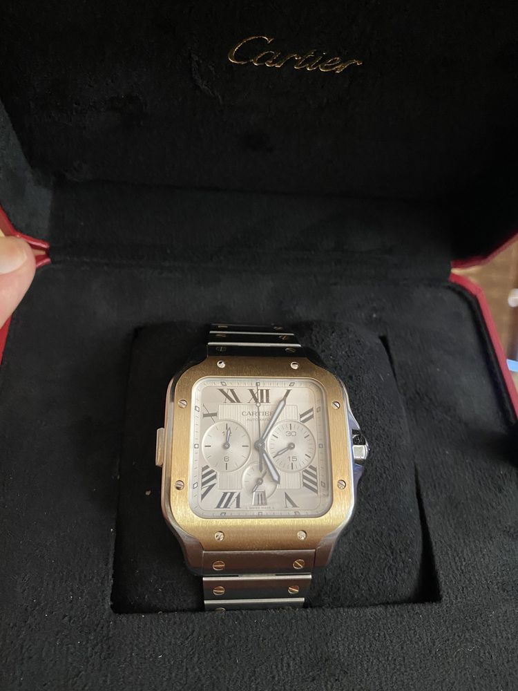 Мужские часы Cartier Santos Chronograph SS YG