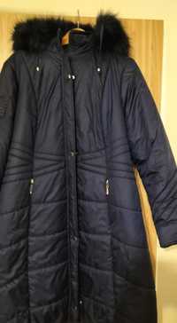 Czarna kurtka- płaszcz zimowy, rozmiar 48