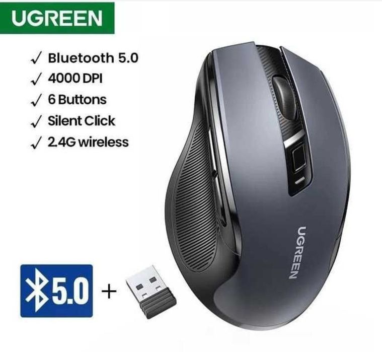 Bluetooth мишка бездротова  Ugreen 2в1  5.0/2.4ГЦ (4000 DPI)