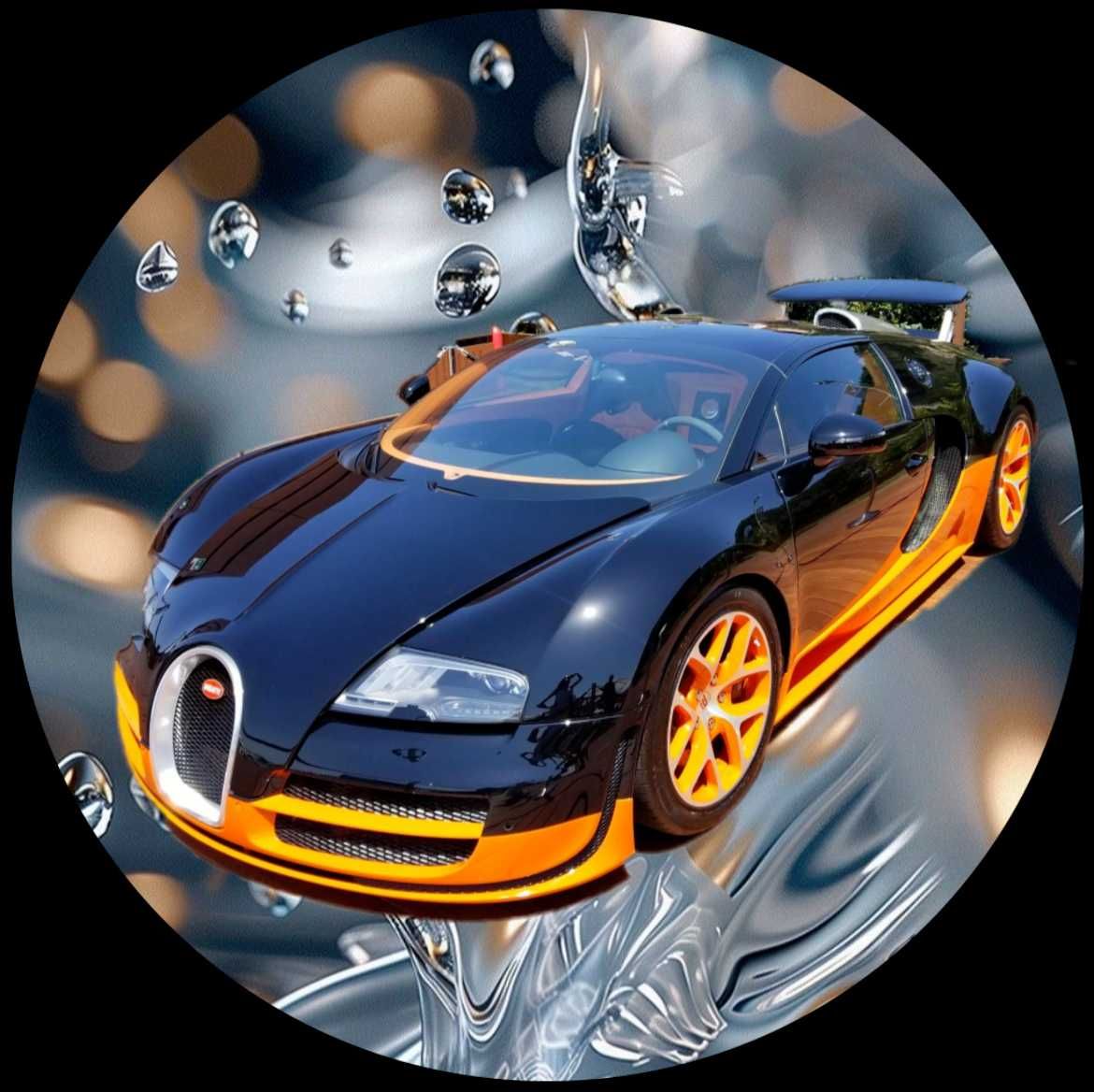 Opłatek na tort Bugatti Auto Samochód Logo Urodziny Tekst 30 40 50