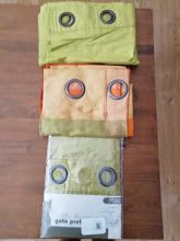 3 cortinados em seda selvagem