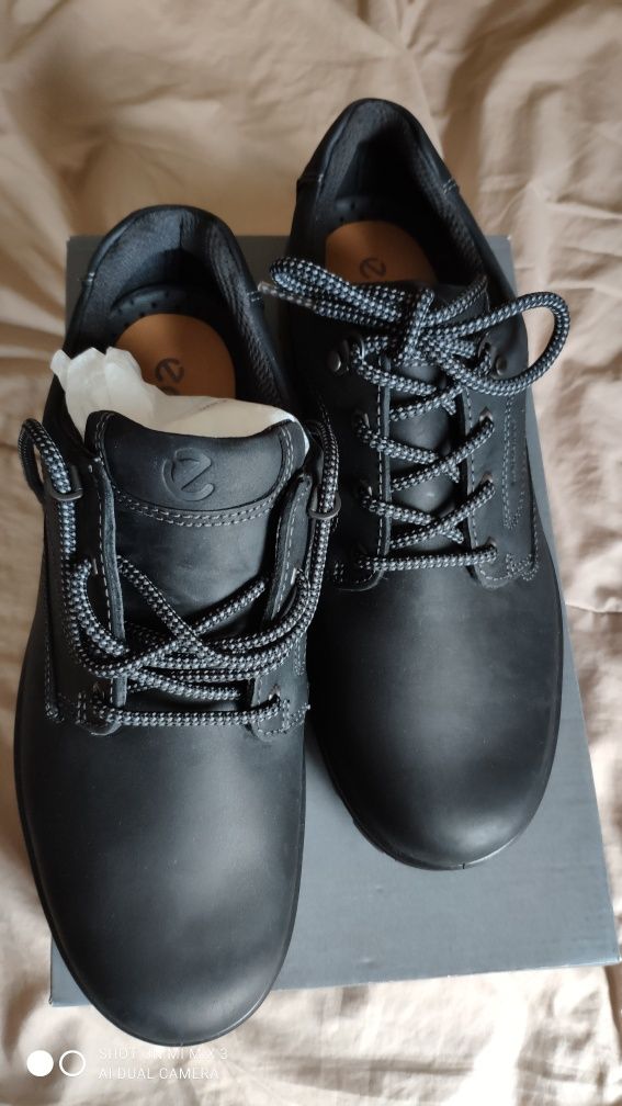 Ecco Rugged Truck wodoodporne czarne skórzane buty rozm 43