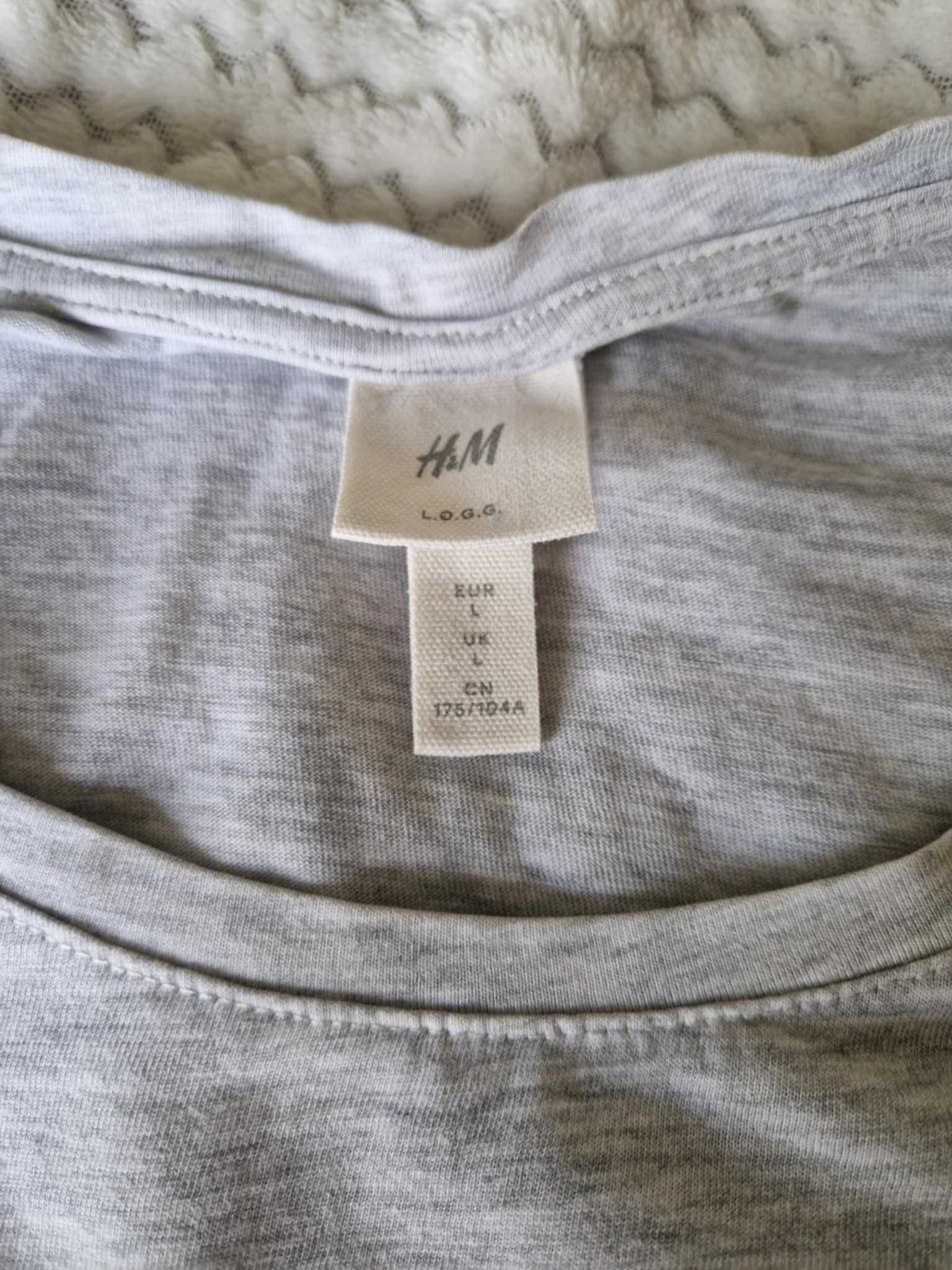 H&M luźna szara koszulka t-shirt damski z nadrukiem NASA M L