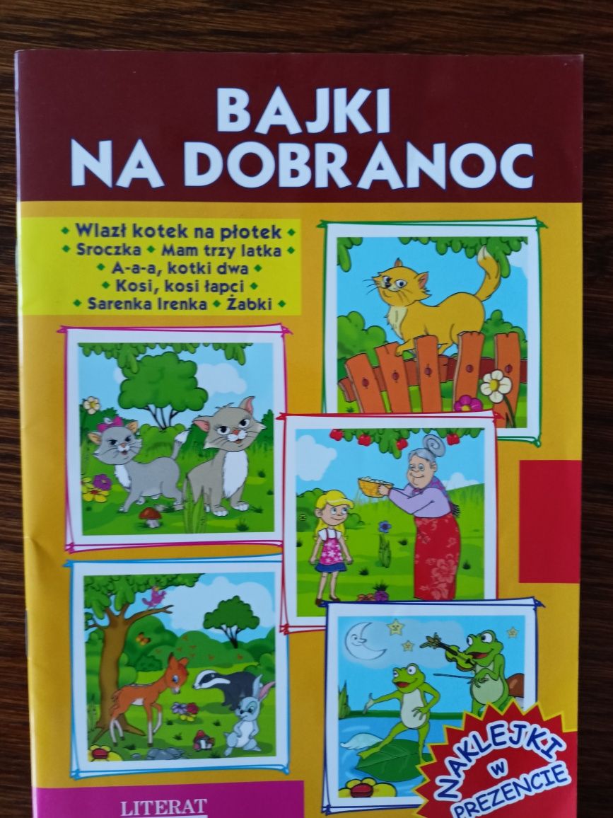 Bajki na dobranoc (z naklejkami) . Jako gratis Czerwony kapturek .