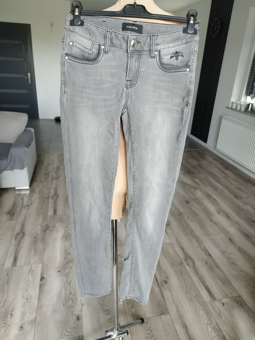 R.26 S M 36 38 Mos Mosh szare damskie rurki jeansy