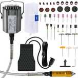 Conjunto dremel com pedal e rectificadora 90 graus com pedras e lixas