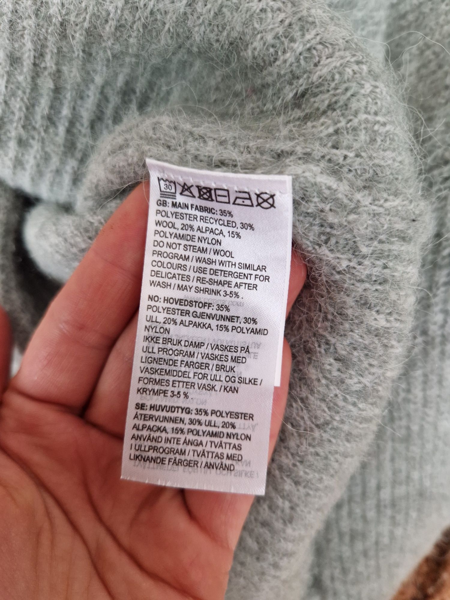 Nowy sweter wełna alpaka wełniany