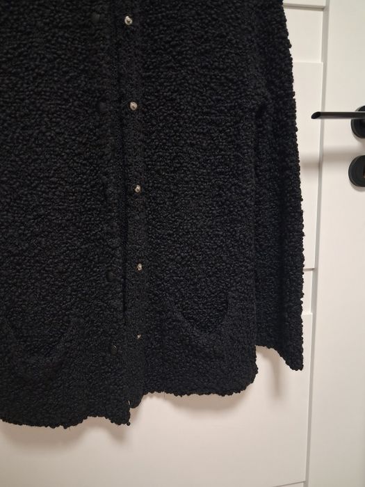 Made in Italy kardigan długi ciepły wełna jedwab M