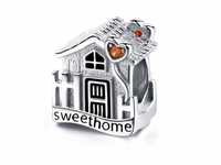 Srebrny Koralik Charms Beads Sweet Home Domek New136