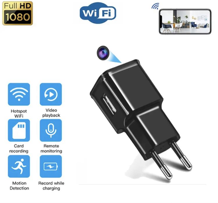 Новая Wi Fi мини камера full hd в зарядке,видеонаблюдение