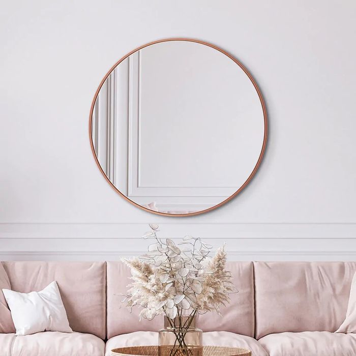 Okrągłe Lustro RUKE 75 cm w ramie Scandinavia Delicate