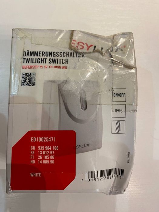 Новый ESYLUX сумеречный выключатель DEFENSOR TS IR 1C IP55 WH оригинал