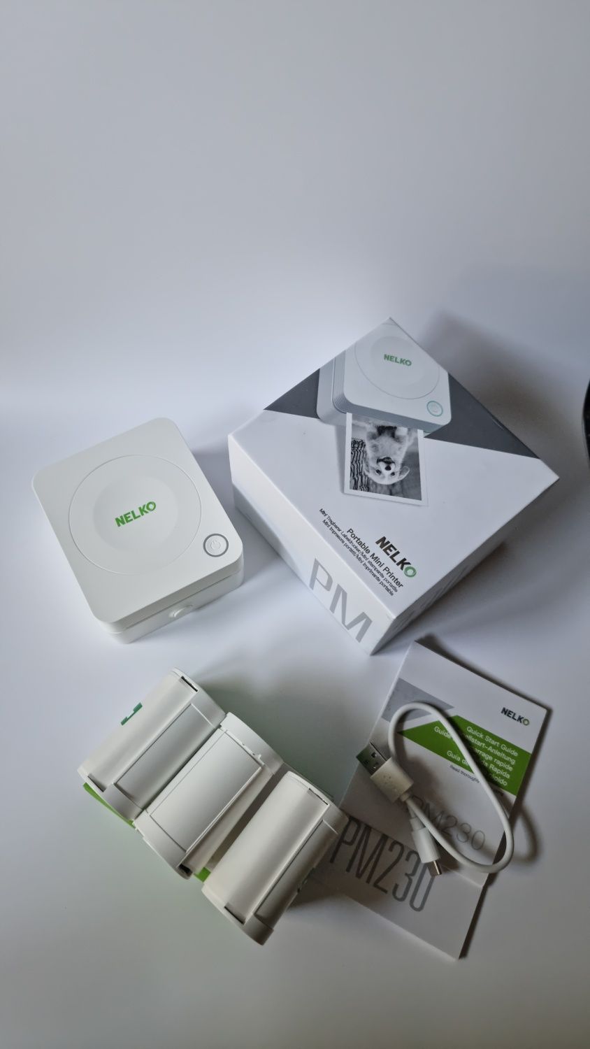 NELKO Mini Drukarka PM230 Termiczna Bluetooth Do Etykiet i Zdjęć