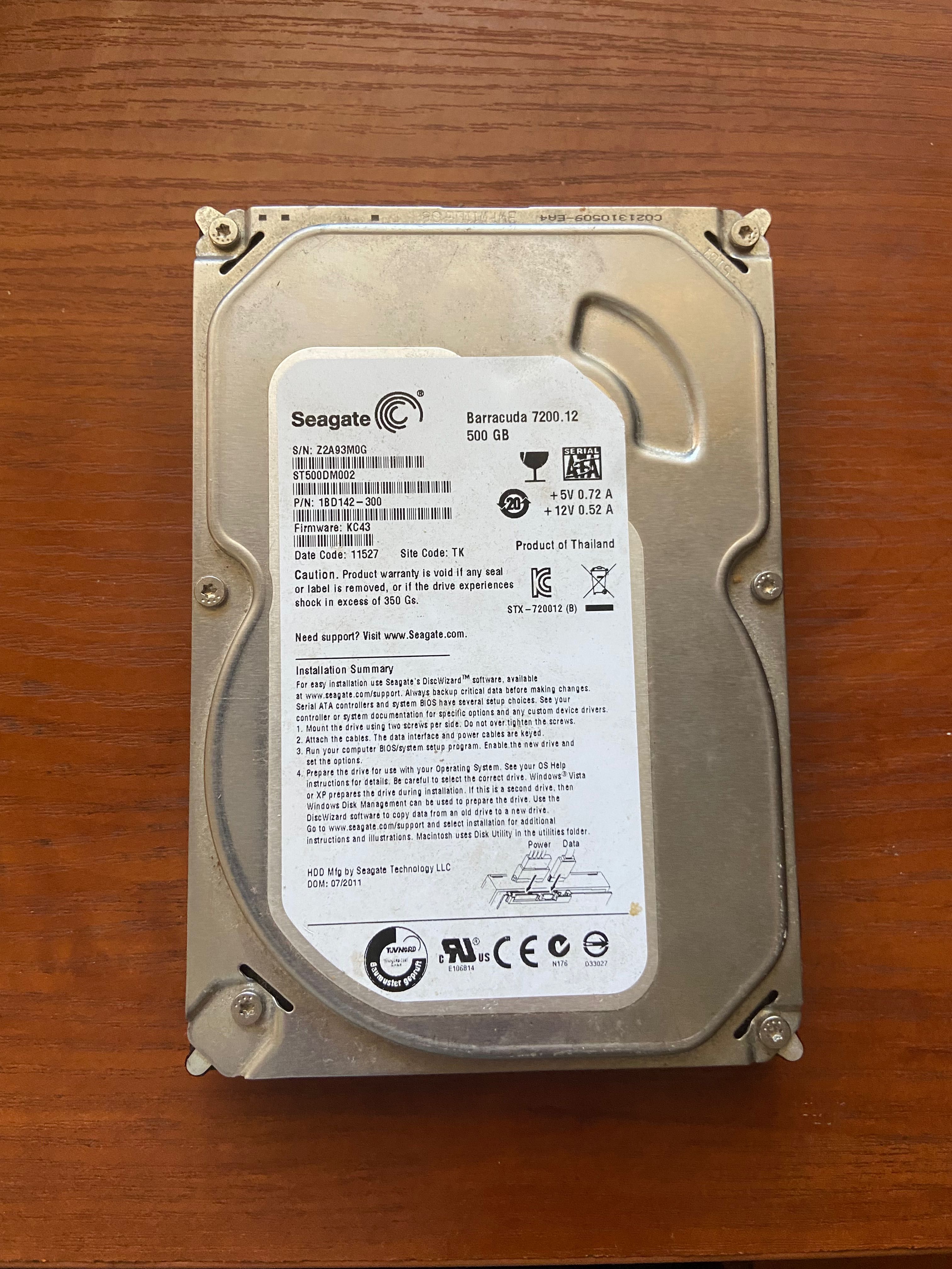 Жорсткий диск 500гб Seagate Barracuda