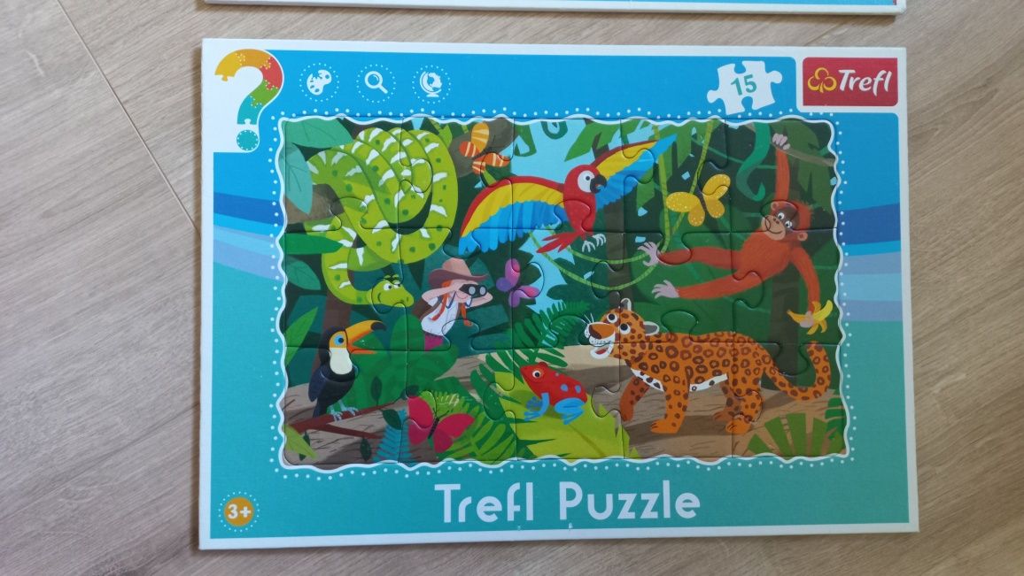 2x puzzle Trefl 15 elementów wiek 3+