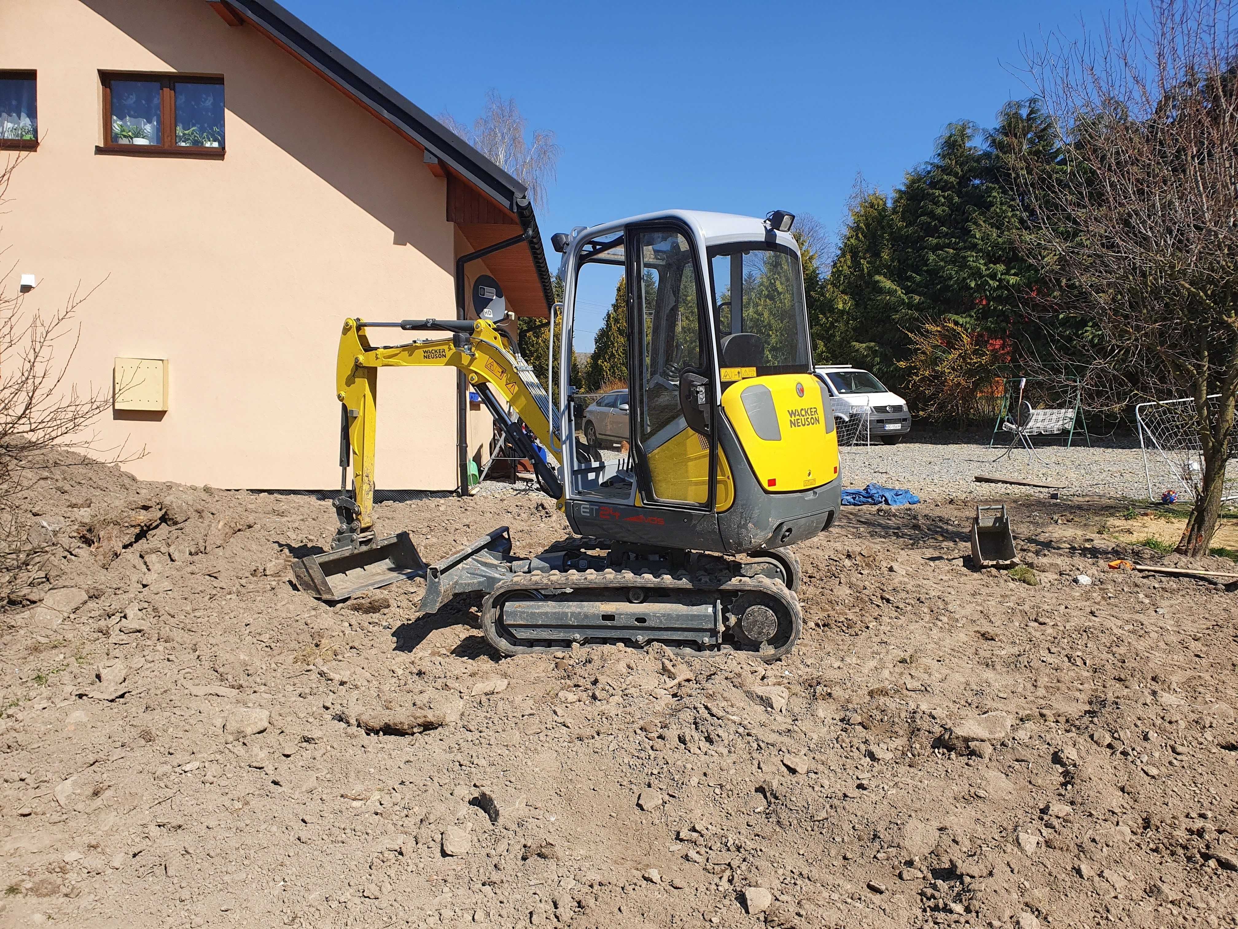 Wynajem Koparki Uslugi Minikoparka  Roboty ziemne Koparka