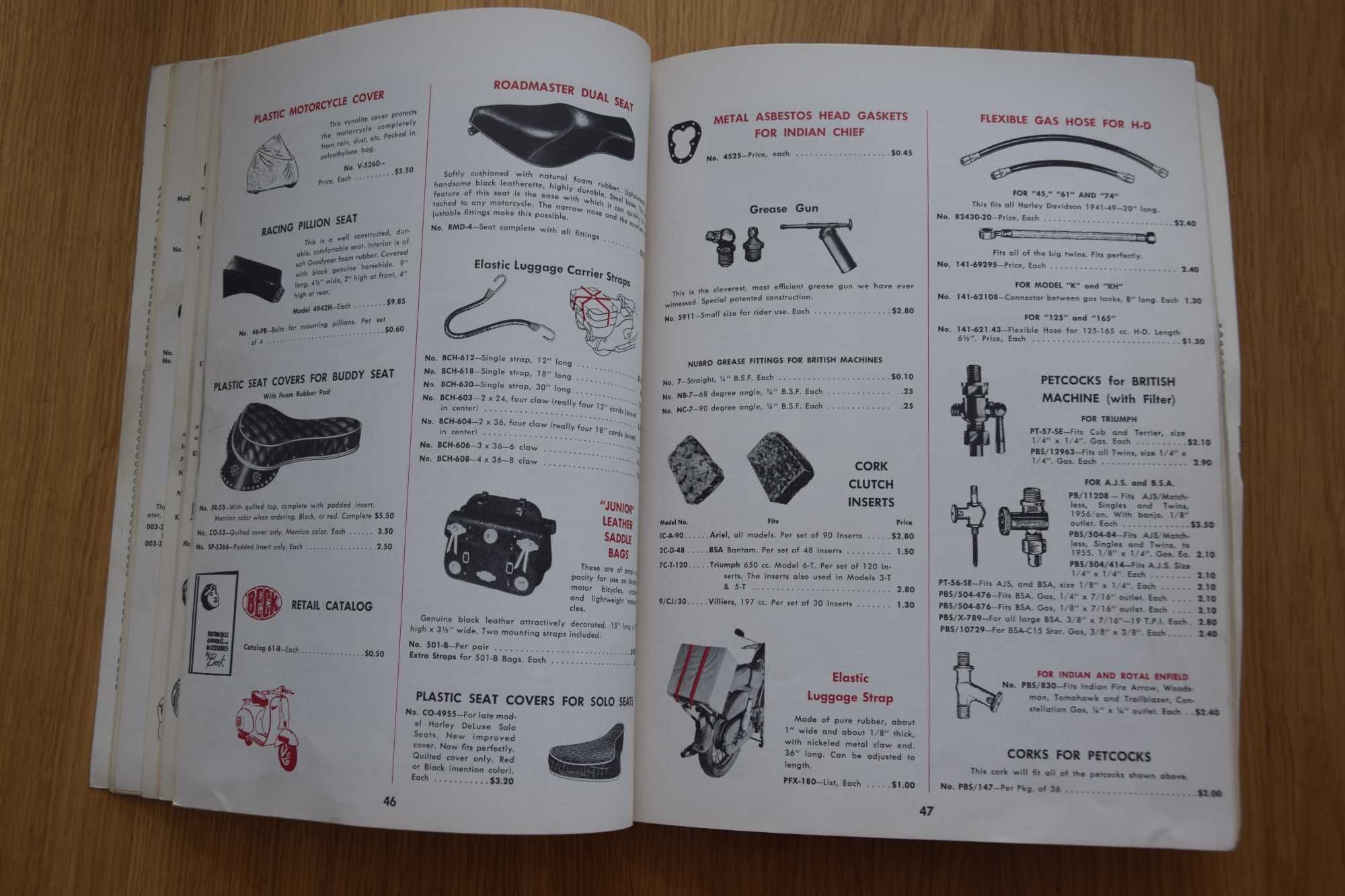 katalog Instrukcja BECK Triumph Norton BSA Royal Enfield AMAL AJS