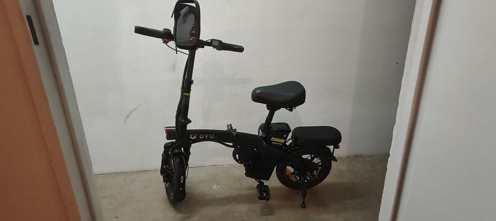 Bicicleta elétrica dobrável completa DYU A5 de 14 polegadas