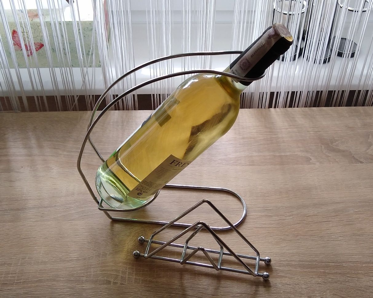 Zestaw stojak na wino serwetnik metalowy