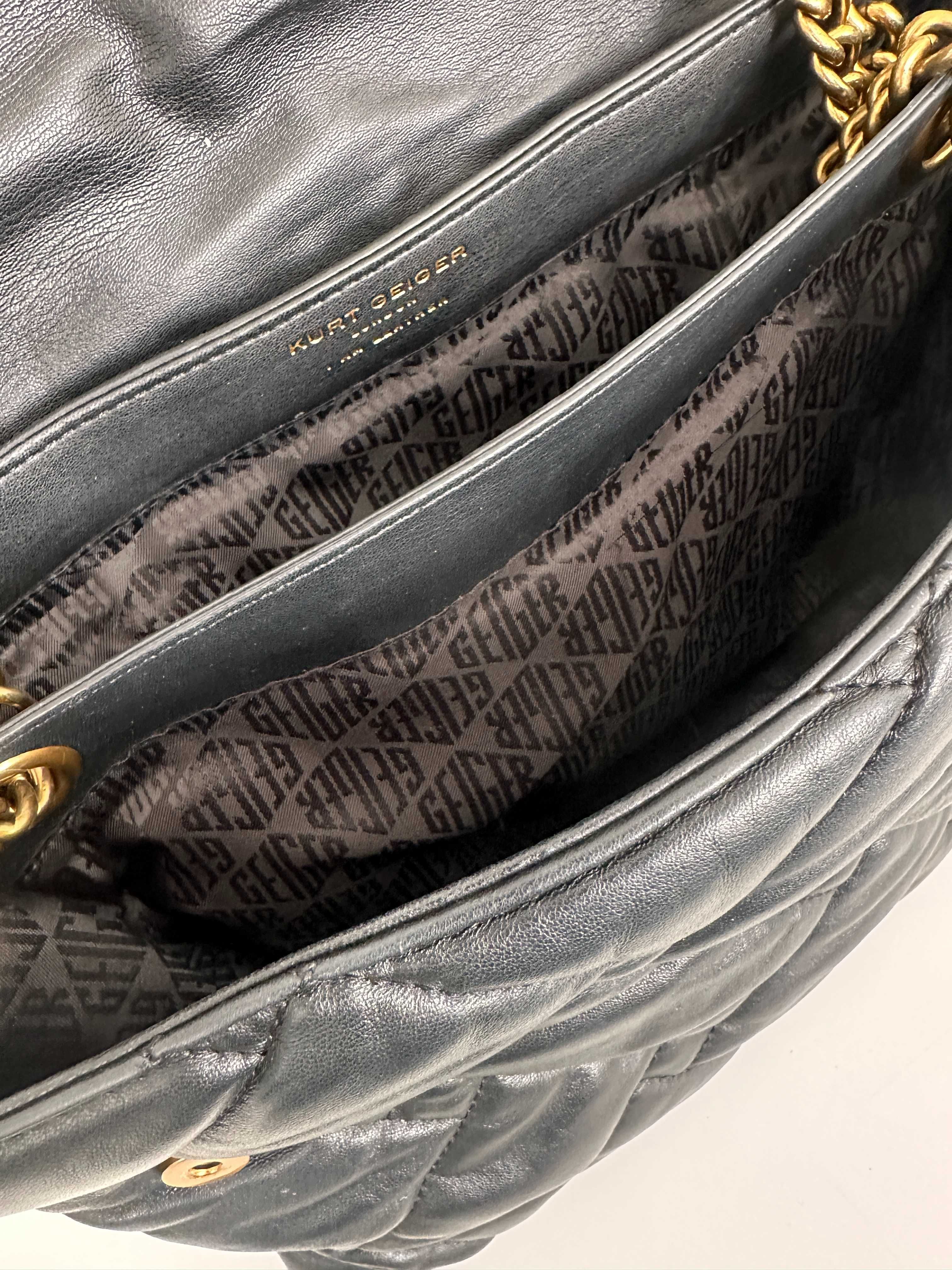 Kurt Geiger Kensington Soft XXL Bag - BLACK  skóra naturalna