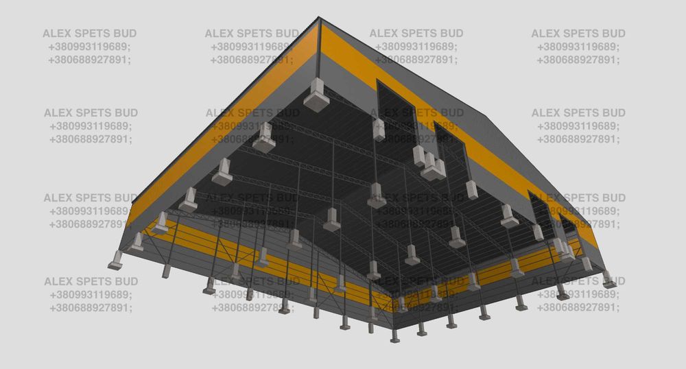 Побудуємо ангар склад (сендвіч-панелі) під ключ 48х36 або інший розмір
