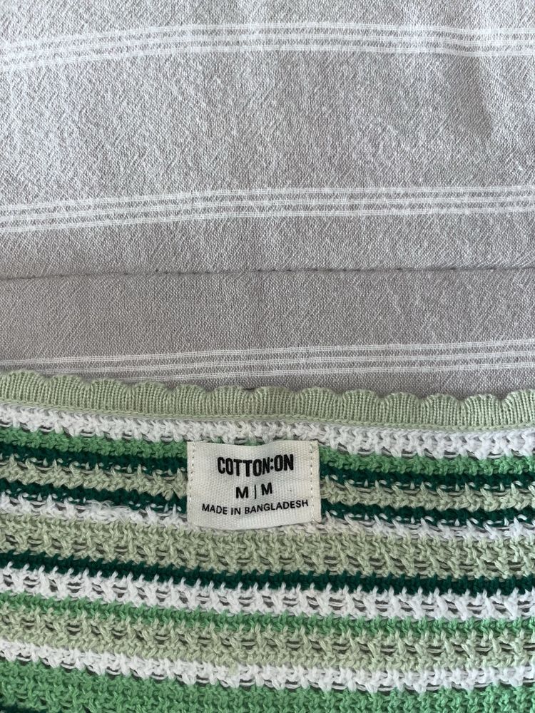 Top de Croché às Riscas | Verde & Branco | Estilo Boho
