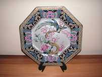 Prato Octogonal Porcelana Japonesa Seizan