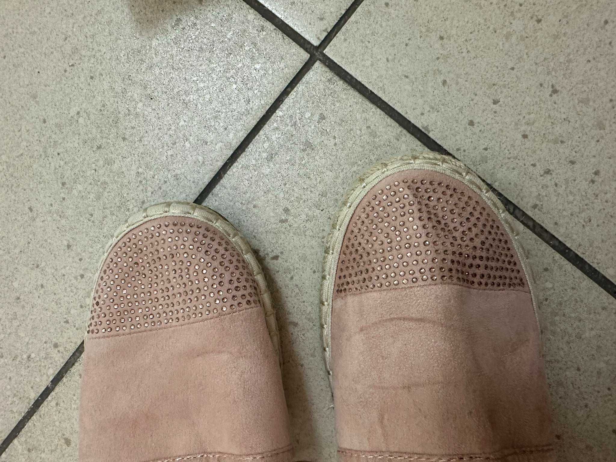 Espadryle różowe obuwie letnie wiązane 39 deeze ccc zara