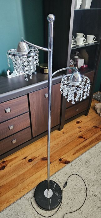 Lampa wisząca i lampa stojąca kryształki