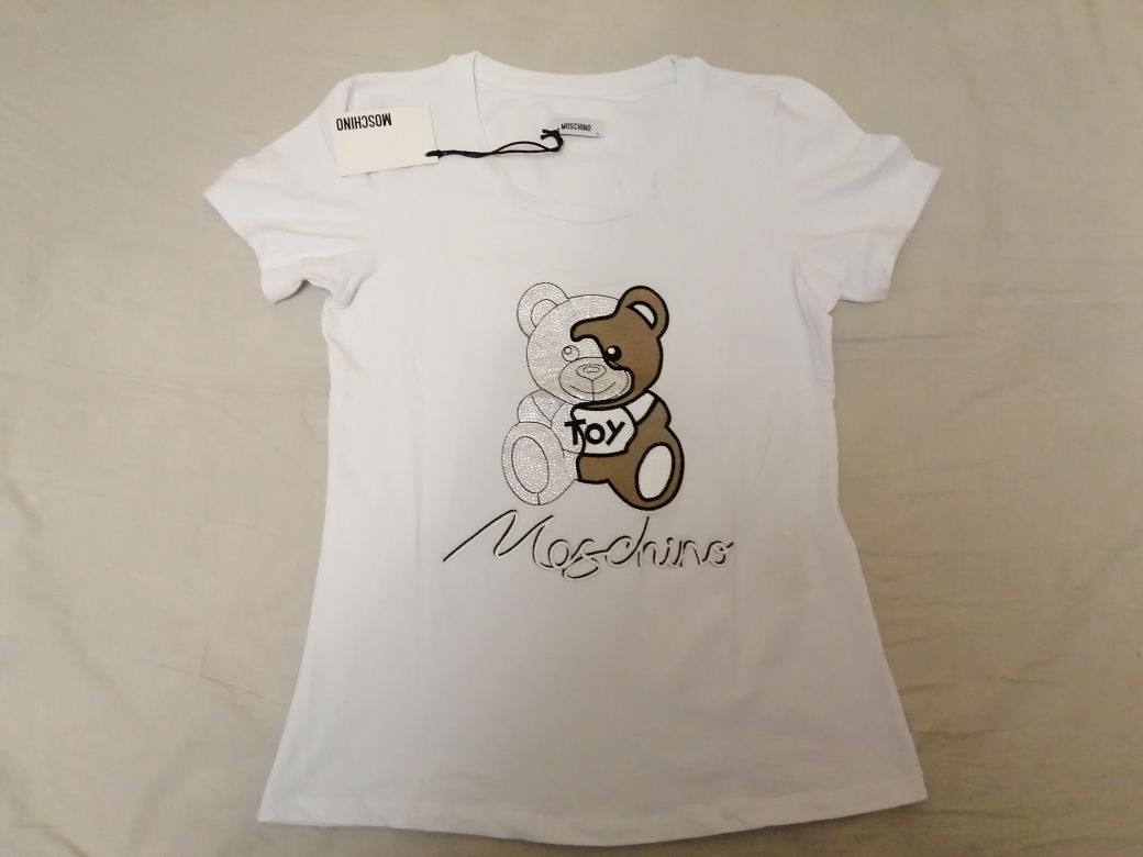 NOWA damska koszulka Love Moschino t-shirt miś toy L